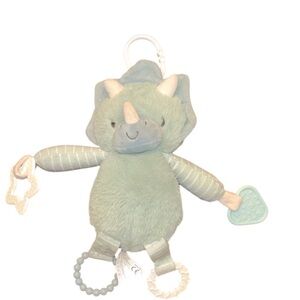 Plush Dinosaur Toy with Teether - Green